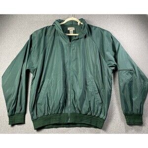 VTG  Duckster Golf Jacket Lightweight Rain Windbreaker Sz L Hoodie/pockets Green